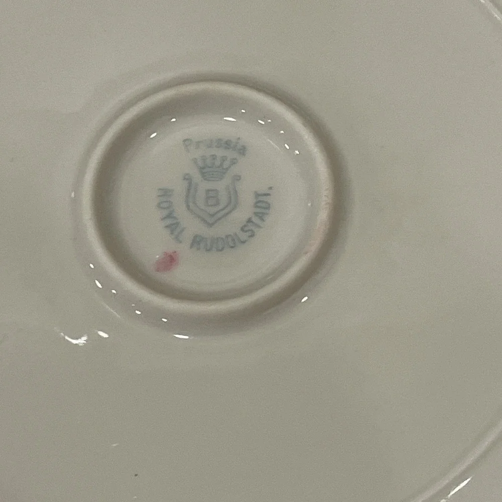 Vintage Royal Rudolstadt Prussia Decorative Plate Pink Roses 8.5